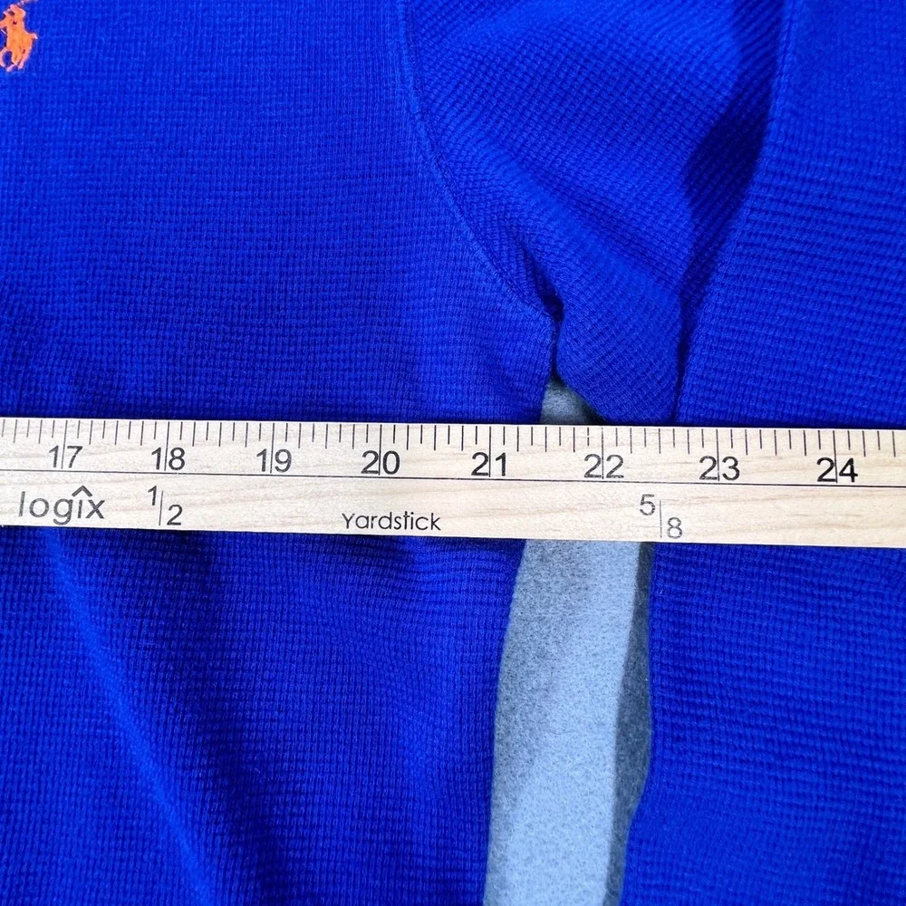 Polo Ralph Lauren Blue Orange Ringer Waffle Knit Thermal Shirt Mens XL